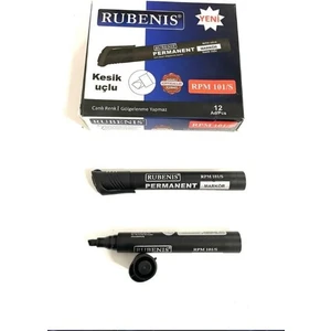 Permanent Kesik Uç Markör Siyah 12'li