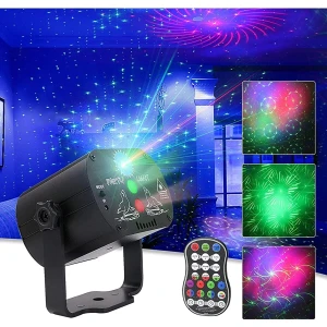 Disko Lazer Projektör Ses Kontrollü Rgb LED Aydınlatmalı Mini Sahne Parti Lazer Show