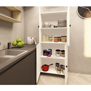 Zerka Concept Evora Mdf 4 Raflı Çok Amaçlı Mutfak Banyo Ayakkabılık Dolap 70CM