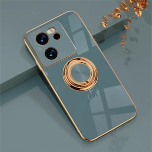 Xiaomi 13T-13T Pro Için Telefon Kılıfı Roating Ring Standlı Elektro Kaplama Tpu Kılıf (Yurt Dışından)