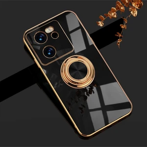 Xiaomi 13T-13T Pro Için Telefon Kılıfı Roating Ring Standlı Elektro Kaplama Tpu Kılıf (Yurt Dışından)