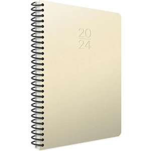 2024 Spiralli Günlük Ajanda 20X28 cm 419-SEK Krem