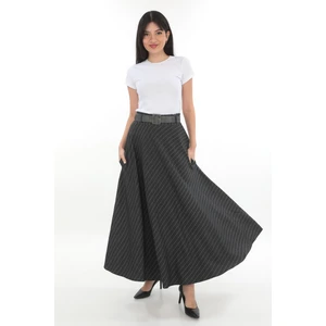 Kadın  Etek 779  Çizgili Gri