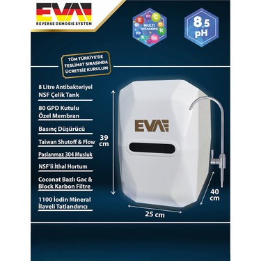 Piksel Aqua Eva Premium 8.5 Ph Alkali Su Arıtma Cihazı Fiyatı