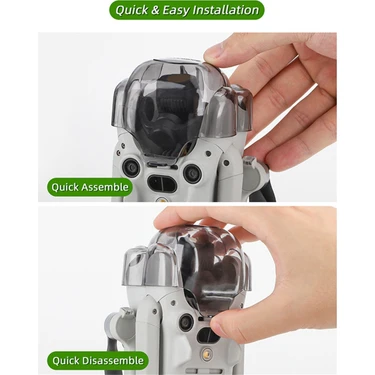 Decisive Mini 4 Pro Lens Kapağı Gimbal Entegre Hızlı Açılan Koruyucu Kapak Kurbağa Koruyucu Kapak