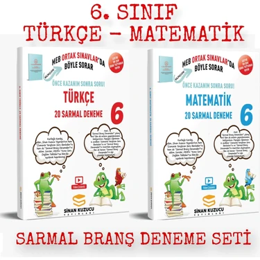 Sinan Kuzucu Yayınları 6. Sınıf Türkçe - Matematik 2'li Sarmal Branş Deneme