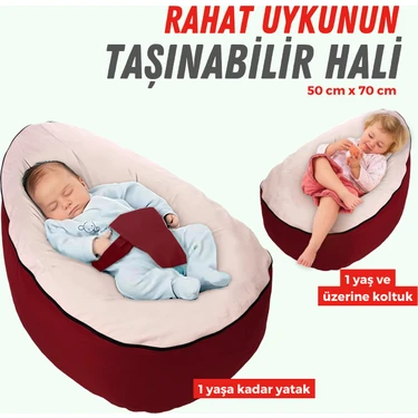 Xpermate Yeni Doğan Bebek Yatağı,Fasulye Yatak,Fermuarlı Bebek Koltuğu, Yıkanabilir Kılıf