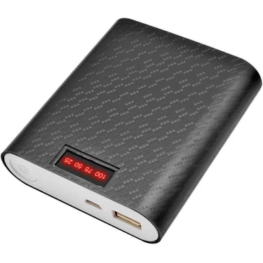 Koodmax 4X18650 Pil Uyumlu Powerbank Dıy Boş Pil Kutusu - Power Bank Şarj Göstergeli Siyah -