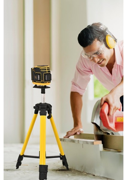 Tripod Hediyeli Uzaktan Kumandalı 12 Köşeli 360 Derece Çizgi Hizalama Lazer Makinesi Seviye Cihazı