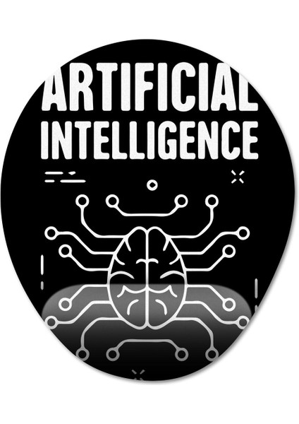 Yapay Zeka - Aı - Artificial Intelligence - Chatgpt Bilek Destekli Mousepad Model - 4 Oval