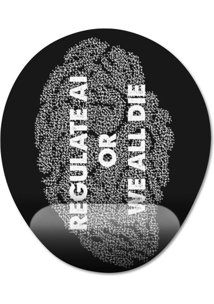 Yapay Zeka - Aı - Artificial Intelligence - Chatgpt Bilek Destekli Mousepad Model - 8 Oval