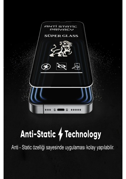 Case World Caseworld Apple iPhone 8 Plus Tam Kaplayan Anti Statik Hayalet Süper Cam Ekran Koruyucu - Siyah