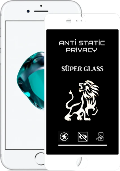 Case World Caseworld Apple iPhone Se Tam Kaplayan Anti Statik Hayalet Süper Cam Ekran Koruyucu - Beyaz