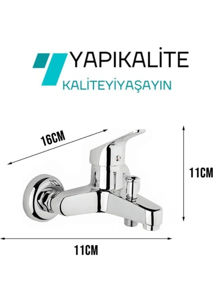 Krom Mix 3'lü Banyo Batarya Seti Duş Mutfak Lavabo Bataryası