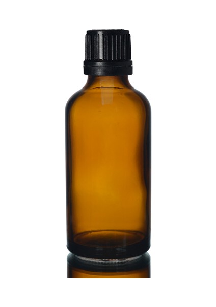 Amber Dropper Siyah İçten Damlalıklı Kapaklı Cam Şişe 50 ml 10 Adet