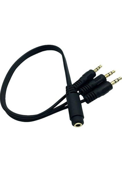 ses sistemi kablosu 3 erkek 1 dişi 3,5mm stereo kablo