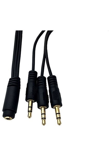 ses sistemi kablosu 3 erkek 1 dişi 3,5mm stereo kablo