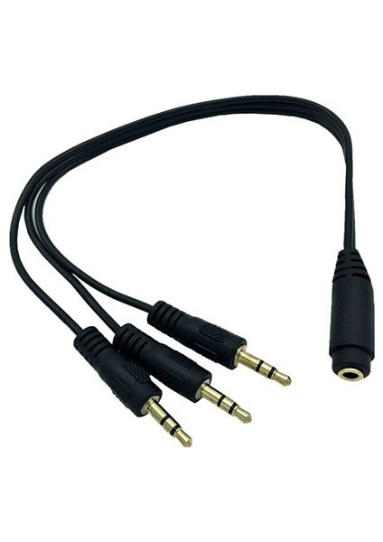 ses sistemi kablosu 3 erkek 1 dişi 3,5mm stereo kablo