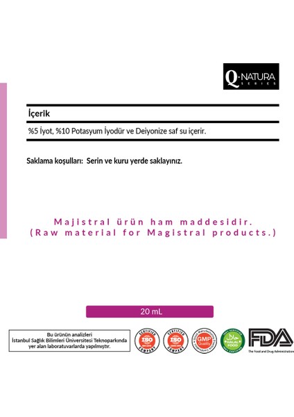 Lugol's Solution % 5 Iyot Damla Raw