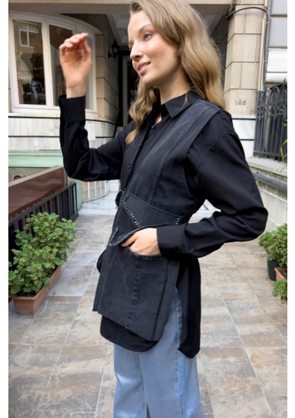 Kadın Tasarım Halka Kemerli Gömlek fiyatları