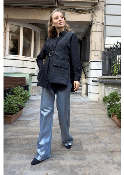 Kadın Tasarım Halka Kemerli Gömlek modelleri