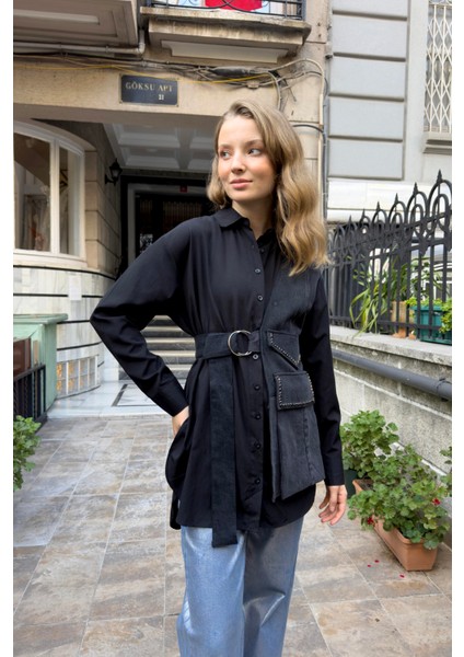 Kadın Tasarım Halka Kemerli Gömlek indirimleri