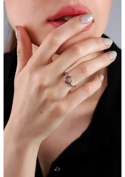 Kadın Gümüş Kaplama Yuvarlak Şekilli Yüzük (Ayarlanabilir) modelleri