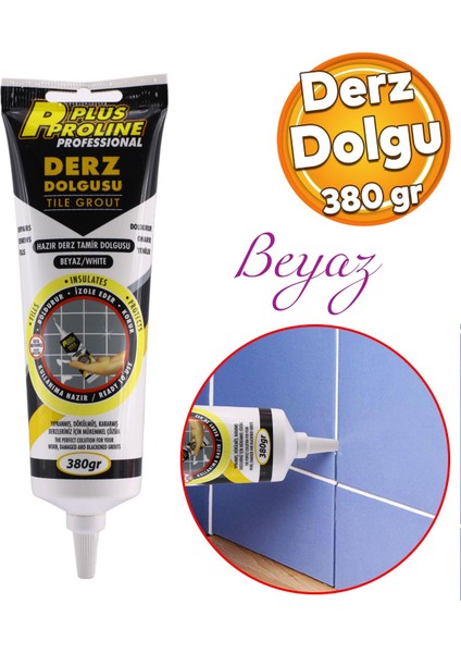 Fayans Seramik Mermer Yer Duvar Için Tamir Wc Banyo Tadilat Derz Dolgu Beyaz 380 gr