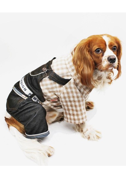 Küçük Irk Köpek Için Gömlekli Jean Tulum Bej fiyatları