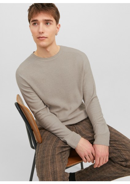 Bisiklet Yaka Standart Taş Erkek Kazak 12240711_JPRBLAANDERSON Knıt Struct fiyatları