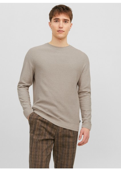 Bisiklet Yaka Standart Taş Erkek Kazak 12240711_JPRBLAANDERSON Knıt Struct indirimleri