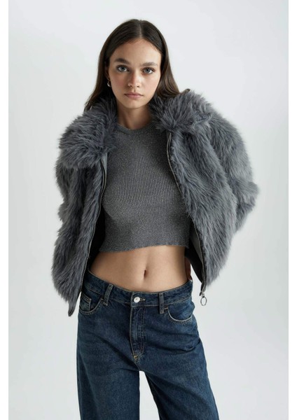 Regular Fit Pelüş Suni Kürk B2442AX23WN indirimleri