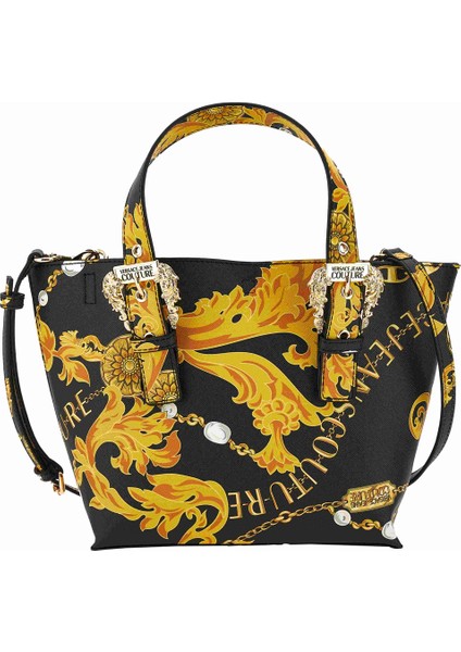 Versace Jeans Couture Sarı Beyaz Kadın 21X205X9 El Çantası 75VA4BFAZS807G89