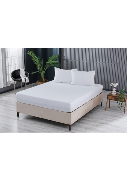 Colourful Fitted Çarşaf Tek Kişilik - Beyaz