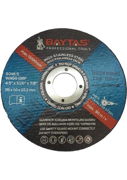 Inox Kesici Taş Mk 0188 115X1.0X22.2 mm 100 Adet
