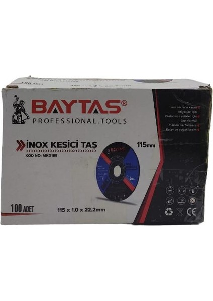 Inox Kesici Taş Mk 0188 115X1.0X22.2 mm 100 Adet
