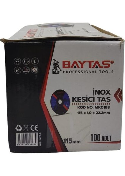 Inox Kesici Taş Mk 0188 115X1.0X22.2 mm 100 Adet