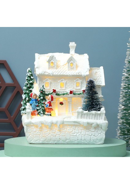 Yeni Aydınlık Küçük Ev Beyaz Avrupa Tarzı Sıcak Işık Kabini Noel Süsleri (Yurt Dışından)