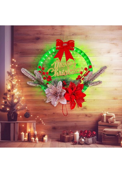 Yeni Noel LED Dekoratif Işık Noel Çelenk Dekorasyon Kolye (Yurt Dışından)