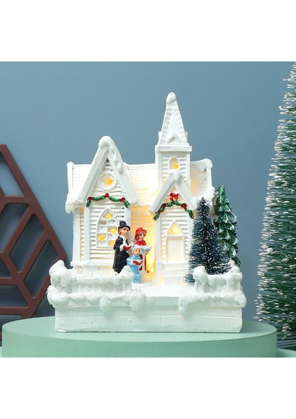 Yeni Aydınlık Küçük Ev Beyaz Avrupa Tarzı Sıcak Işık Kabini Noel Süsleri (Yurt Dışından)