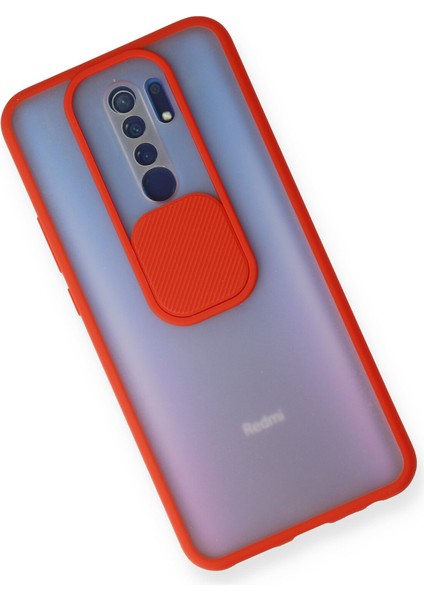 Xiaomi Redmi 9 Kılıf Palm Buzlu Kamera Sürgülü Silikon - Kırmızı