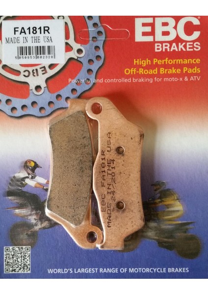 FA181R 1995-2023 Ktm 250 Exc Uyumlu Ön Fren Balatası Sinterli Balata