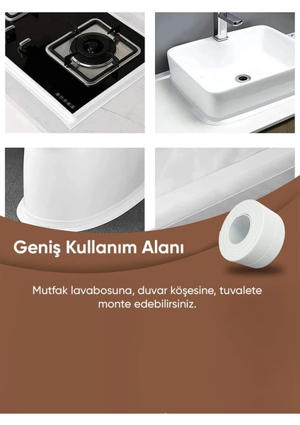 3.2 M Banyo Küvet Mutfak Lavabo Su Sızdırmaz Bant Su Geçirmez Kenar Bandı Sızdırmazlık Bantı (Beyaz) fırsatları