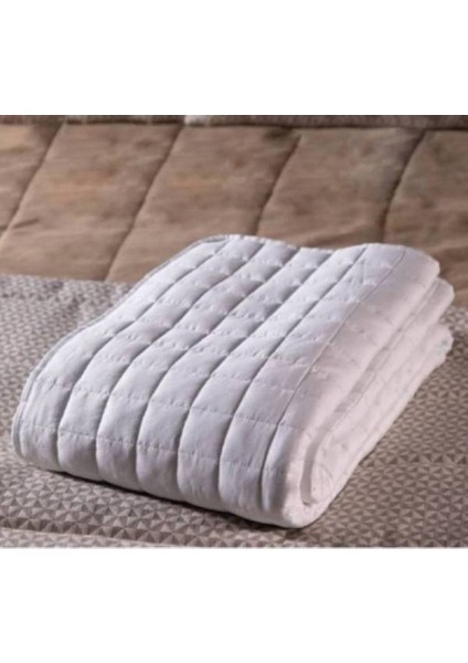 Vayomy Home Ağırlıklı Battaniye/Yorgan Tek Kişilik 4 kg 155*215 Beyaz %100 Pamuk Saten