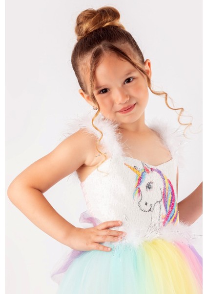 Kuyruklu Unicorn Doğum Günü Kostümü modelleri