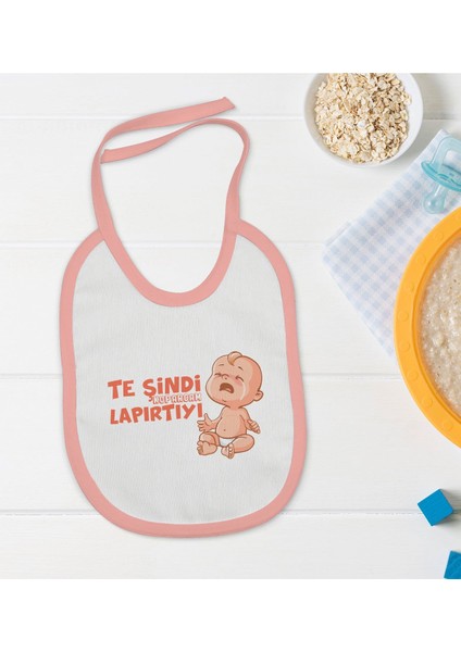 Kids Te Şindi Koparacam Tasarımlı Pembe Bebek Mama Önlüğü-1