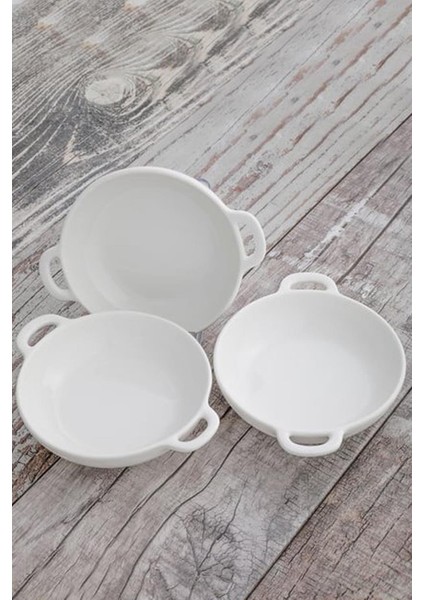 Lüx Porselen 3'lü Meze Tabağı 15X12.1X3.5 cm