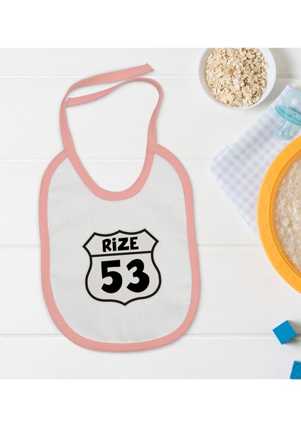 Kids Rize Tasarımlı Pembe Bebek Mama Önlüğü-1