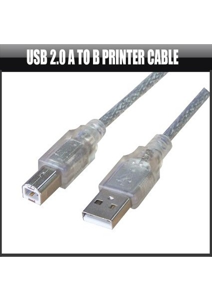 USB 2.0 Yazıcı Tarayıcı Kablosu 1.5 Metre - 10 Adet