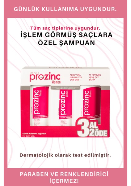 Women Hasarlı, Işlem Görmüş Saçlara Şampuan 3x300 Ml.